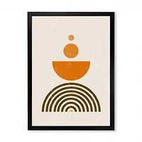 Abstract Rainbow Sun and Moon in Earth Tones V Wall Art