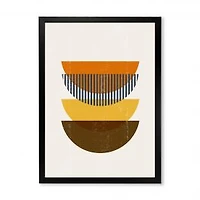 Abstract Geometric Moon in Earth Tones Wall Art