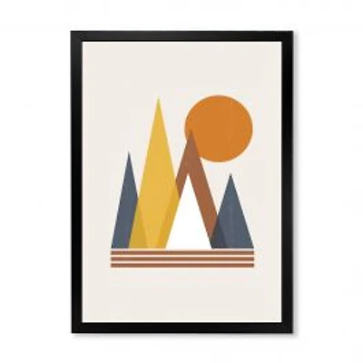 Mountain Abstract and Sun Wall Art
