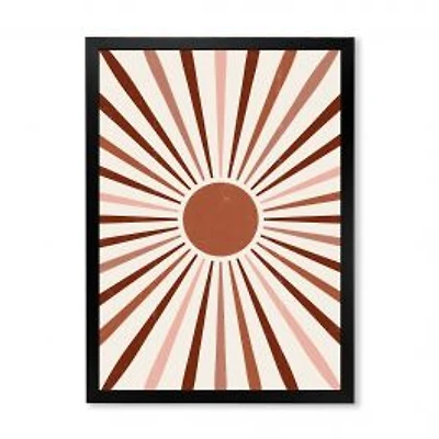 Geometric Radiant Sun Canvas Wall Art