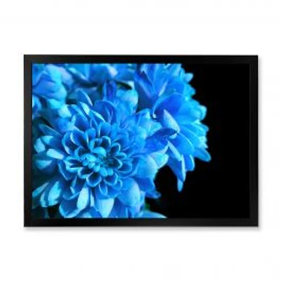 Detail of Blue Flowers on Black I Wall Art