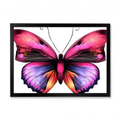 Bright Pink Butterfly Portrait Wall Art