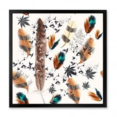 Multicolored Feather Pattern Wall Art