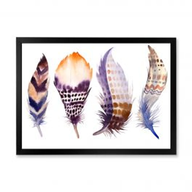 Purple Boho Feathers Wall Art