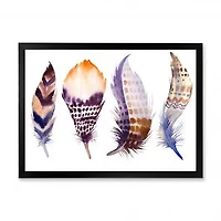 Purple Boho Feathers Wall Art