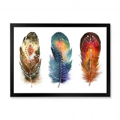 Colourful Boho Feather Set IX Wall Art