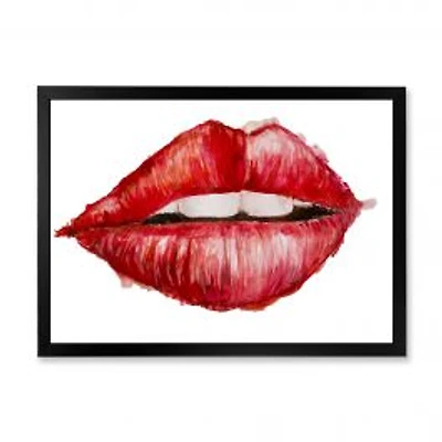 Valentines Day Red Woman Lips Wall Art