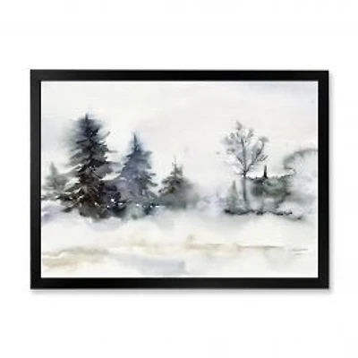 Christmas Minimalistic Forest Landscape and Snow Wall Art