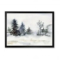 Christmas Minimalistic Forest Landscape and Snow Wall Art