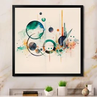 Multi-Color Watercolor Geometric Art Wall Art