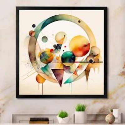 Multi-Color Watercolor Geometric Art IV Wall Art