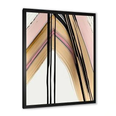 Minimalism Pink And Gold Cubic Fusion IX Wall Art