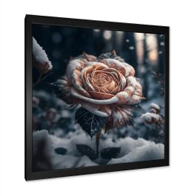 A Blooming Rose Flower In A Forest Wall Art