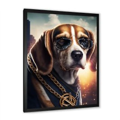Beagle Gangster In NYC Wall Art