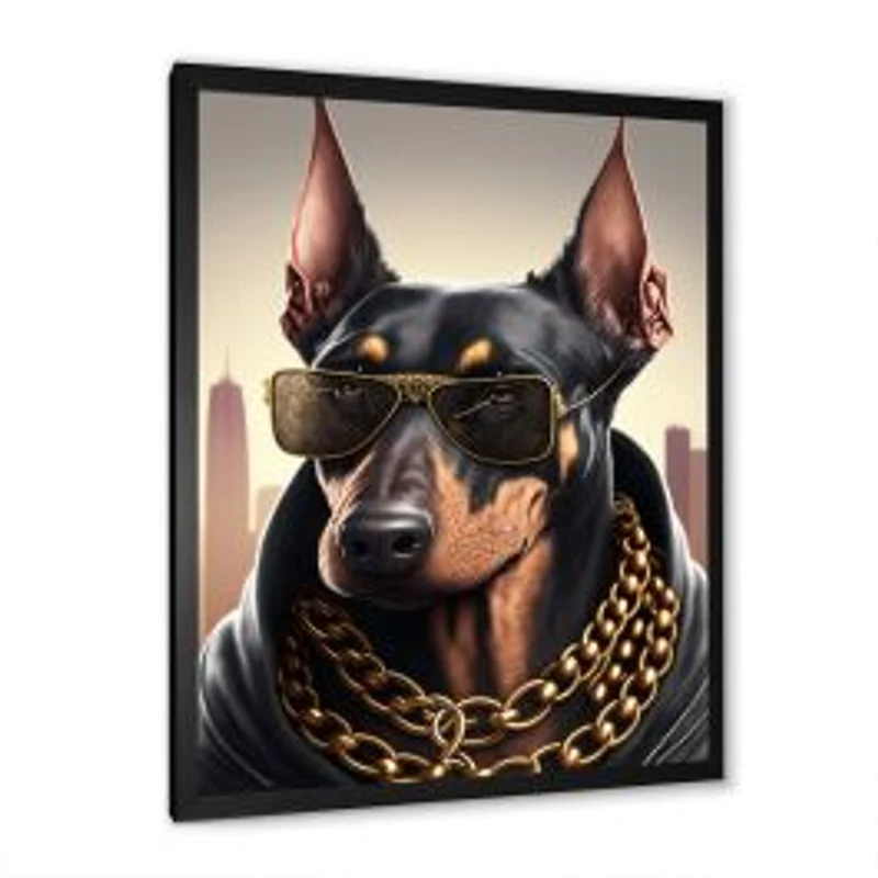 Doberman Gangster In NYC I Wall Art