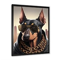 Doberman Gangster In NYC I Wall Art