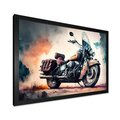 Motorcycle Parked In The Desert I Wall Art