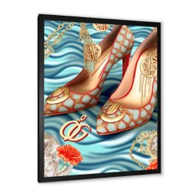 Retro Art Deco High Heel Shoe IV Wall Art