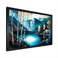 Cabin By A Lake In Fall Wall Art