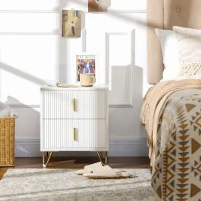 Modern Nightstand with 2 Drawers