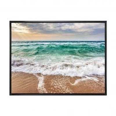 Crystal Clear Blue Foaming Waves Canvas Wall Art