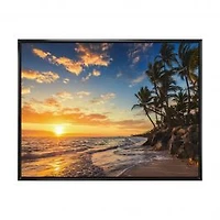 Paradise Tropical Island Beach with Palms Art Canvas