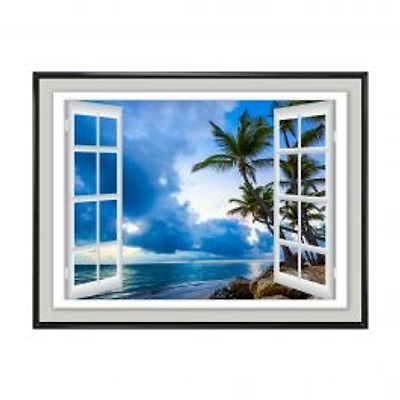 Window Open to Cloudy Blue Sky Wall Art