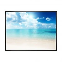 Sand of Beach in Blue Caribbean Sea Canvas Wall Art Print
