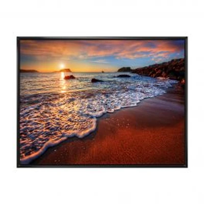 Stunning Ocean Beach at Sunset Art Print on Canvas