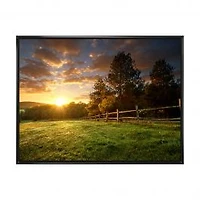 Fenced Ranch at Sunrise Wall Art