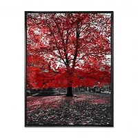 Red Tree in Central Park Wall Art