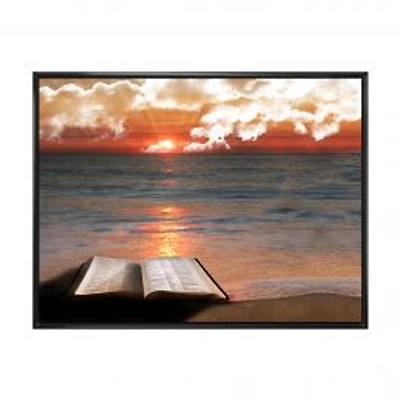 Open Bible in Cloudy Sunset Wall Art
