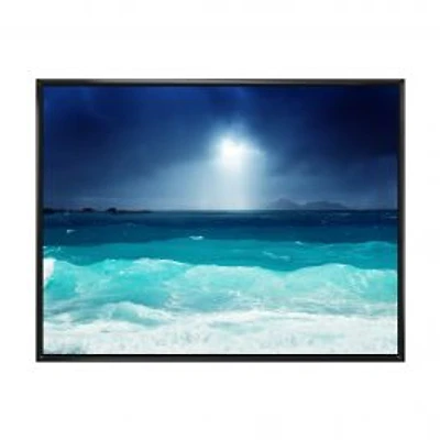 Neon Sea Waves under Dark Sky Canvas Wall Art