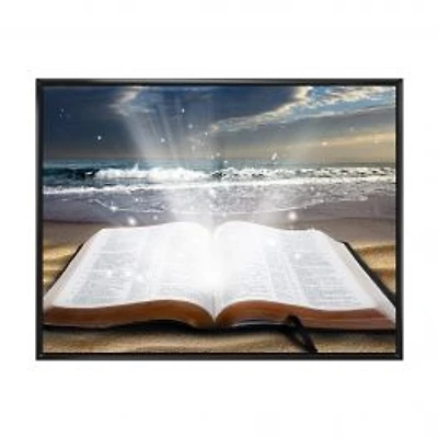 Jesus Bible at the Beach Canvas Wall Art
