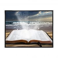 Jesus Bible at the Beach Canvas Wall Art