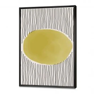 Minimal Geometric Lines and Circle IX Canvas Wall Art Print