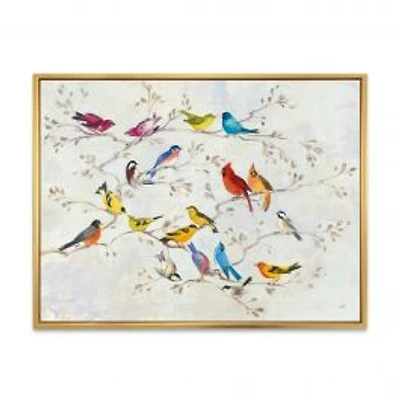 Multicolor Birds on Tree Canvas Art