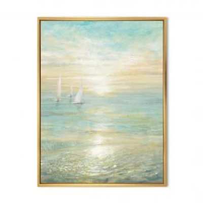 Sunrise Boat I Canvas Wall Art