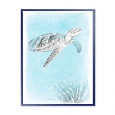 Coastal Sea Life I Turtle sketches Wall Art