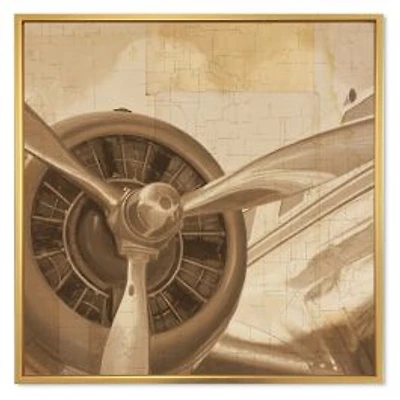 Retro Airplanes Sepia Wall Art