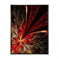 Fractal Flower in Yellow and Red Wall Art