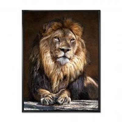 King Lion with Lighted Face Wall Art