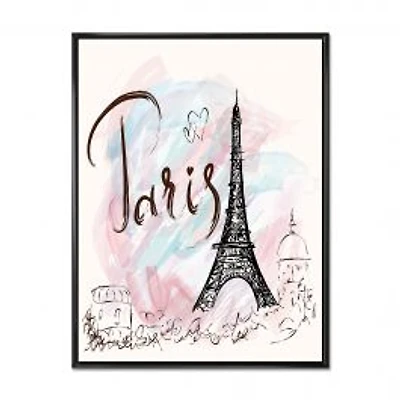with Paris Eiffel Tower FrenchWall Art