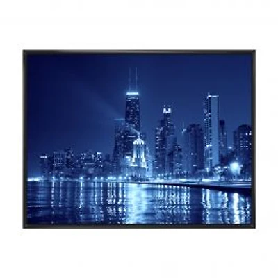 Blue Chicago Skyline Night Canvas Print