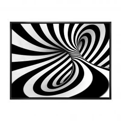 Spiral Black and White Art Canvas Print
