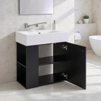 Floating Bathroom Vanity with Ceramic Sink - 21.6"