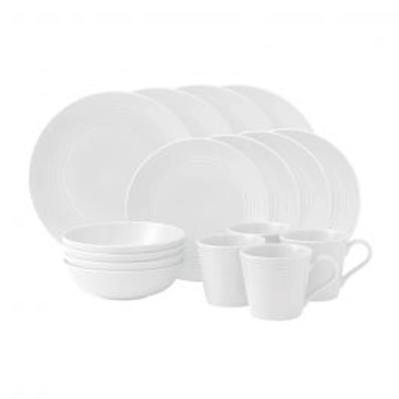 Gordon Ramsay Maze White 16-Piece Dinnerware Set by Royal Doulton
