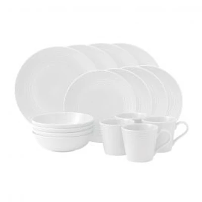 Gordon Ramsay Maze White 16-Piece Dinnerware Set by Royal Doulton