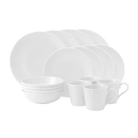 Gordon Ramsay Maze White 16-Piece Dinnerware Set by Royal Doulton