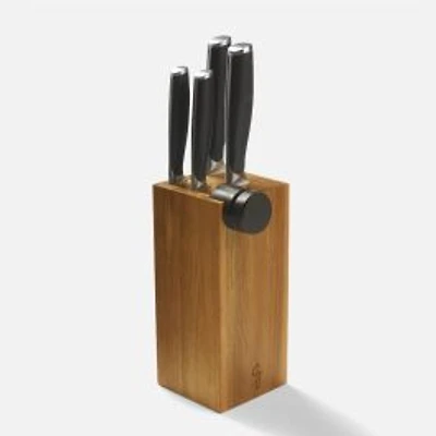 Starfrit Gourmet Knife Set With Block & Sharpener, 6 Pieces